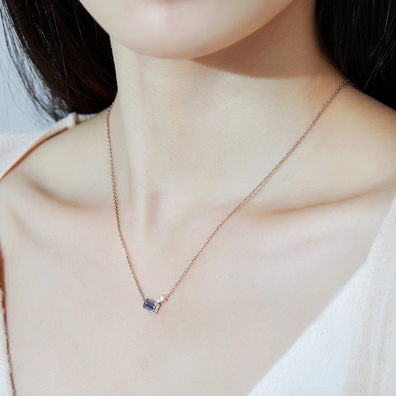 The Modern East-West Lab-Created Alexandrite Necklace