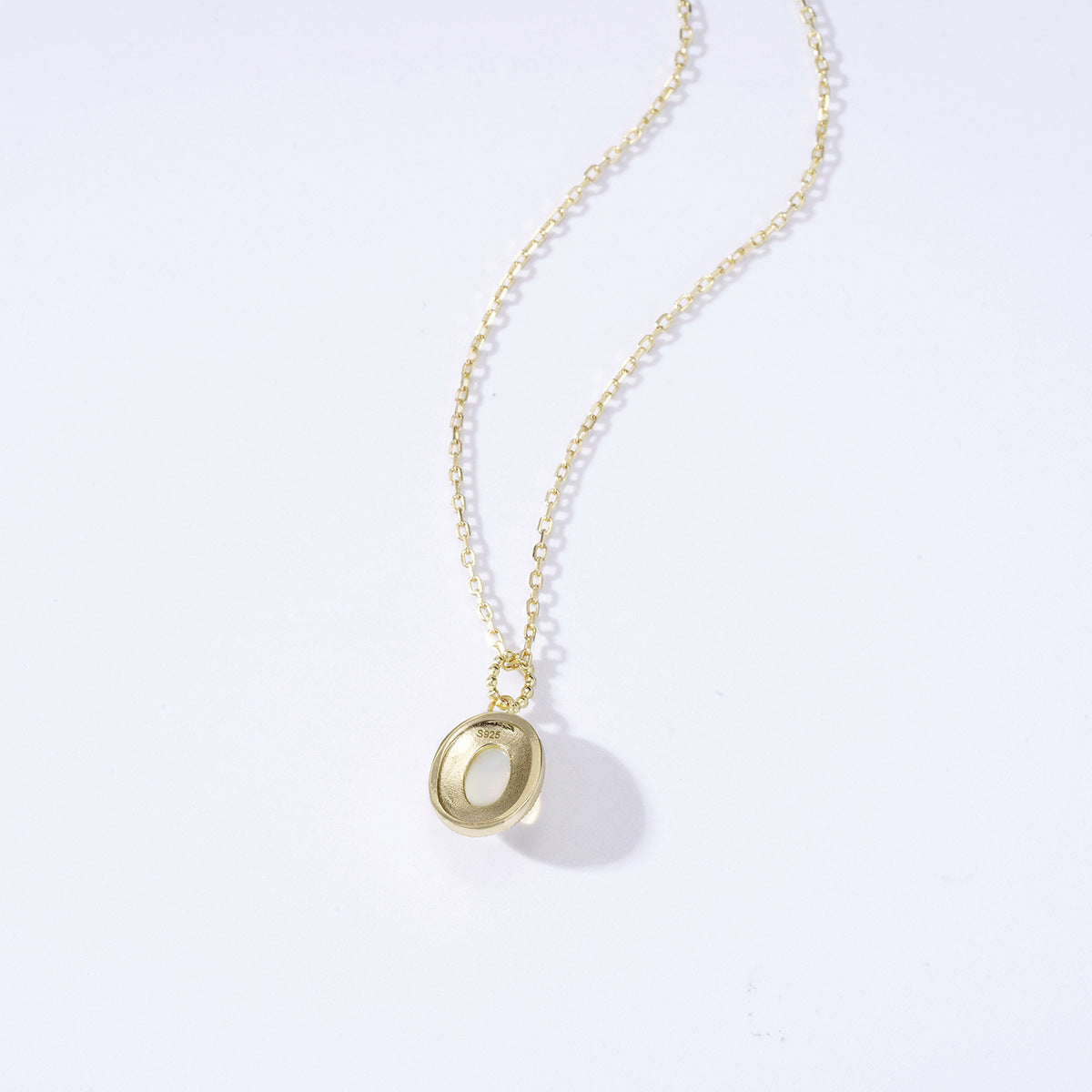 Oval Cabochon Ethiopian Opal Necklace • Vintage Engraved Milgrain Medal Pendant