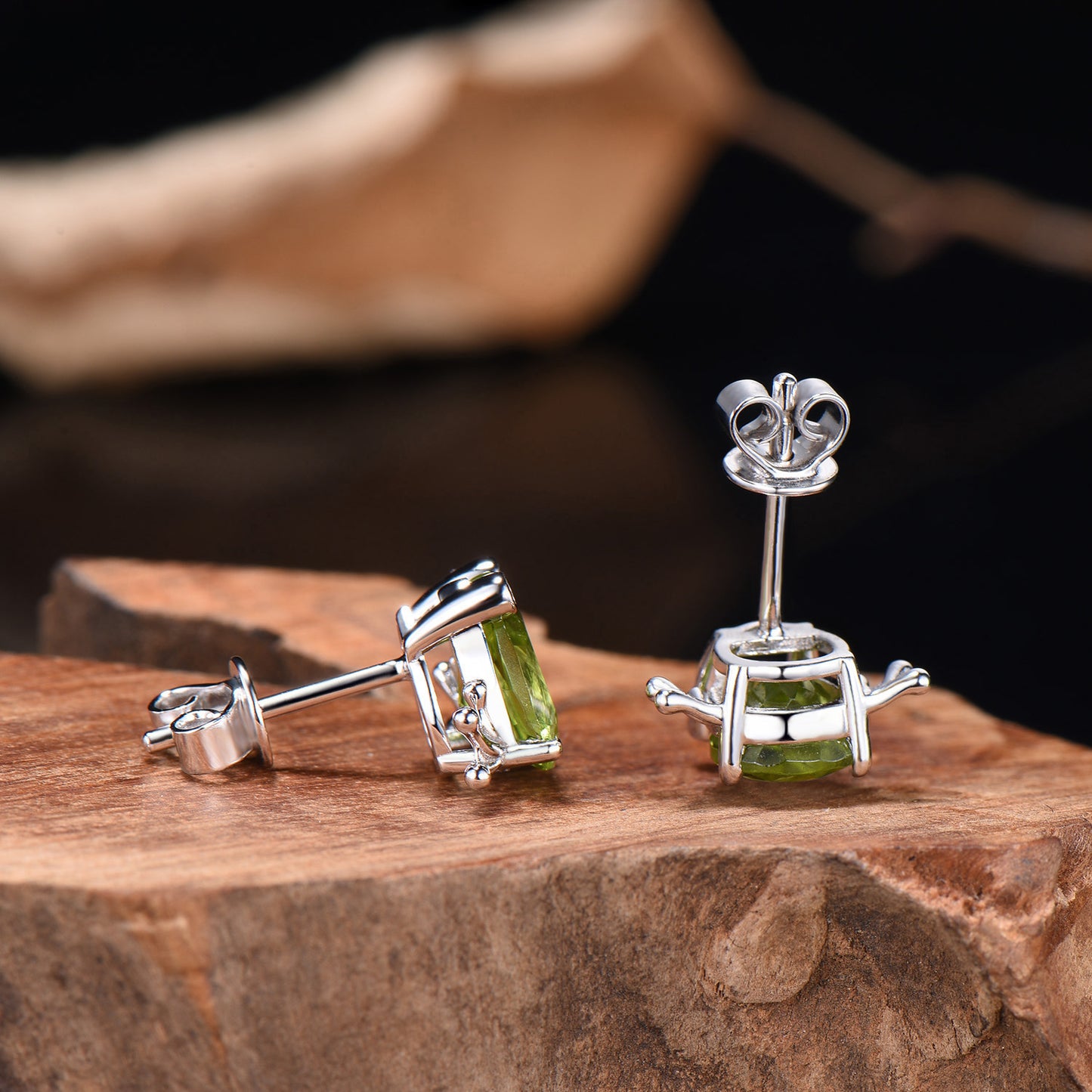 The Enchanted Frog Pear Shaped Peridot Citrine Stud Earrings
