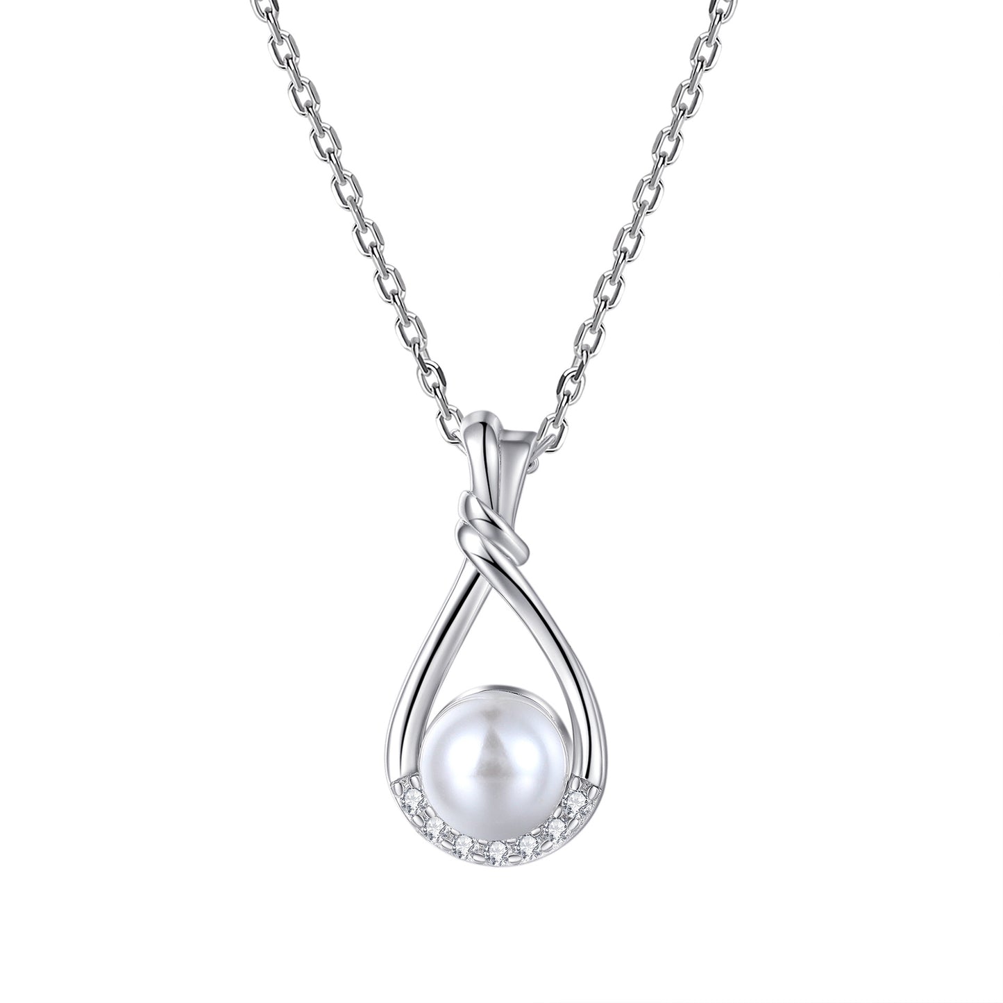 Dainty Infinity Shell Pearl Pendant Necklace