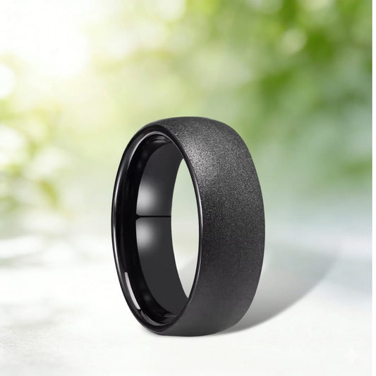 Men's 8mm Black Brushed Tungsten Ring