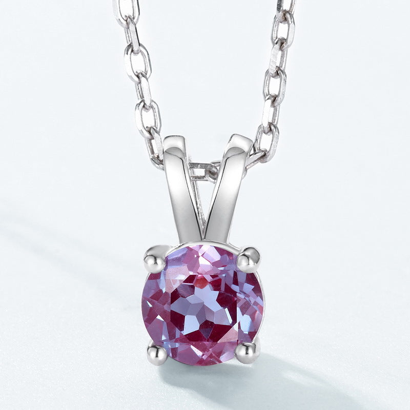 Color Change Alexandrite Solitaire Rabbit Pendant Necklace