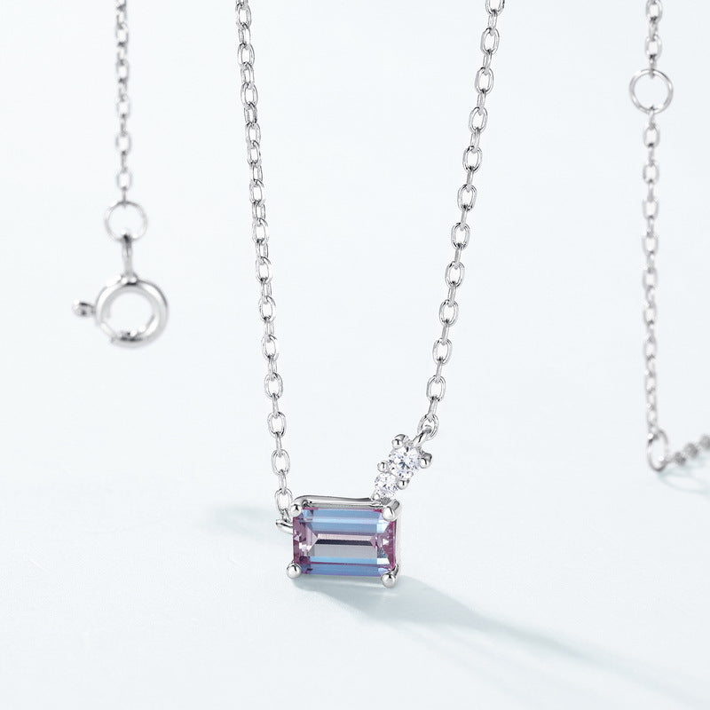 The Modern East-West Lab-Created Alexandrite Necklace