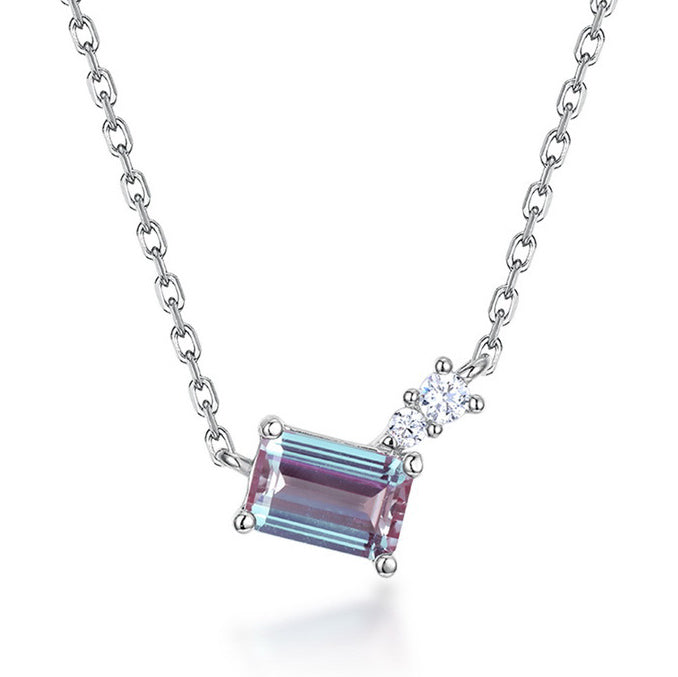 The Modern East-West Lab-Created Alexandrite Necklace