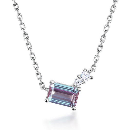 The Modern East-West Lab-Created Alexandrite Necklace