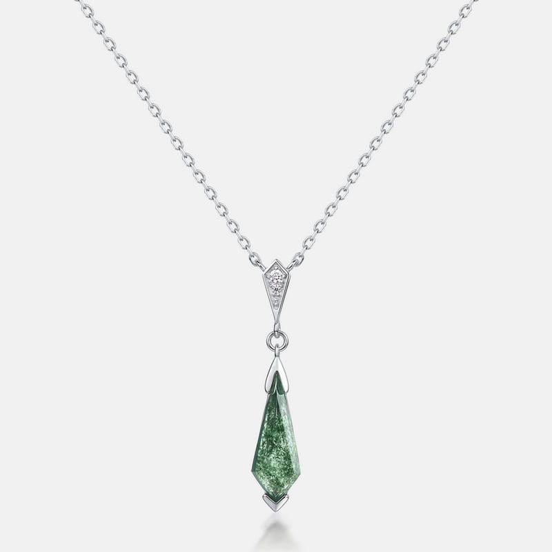 The Aurora Kite-Cut Green Moss Agate Necklace