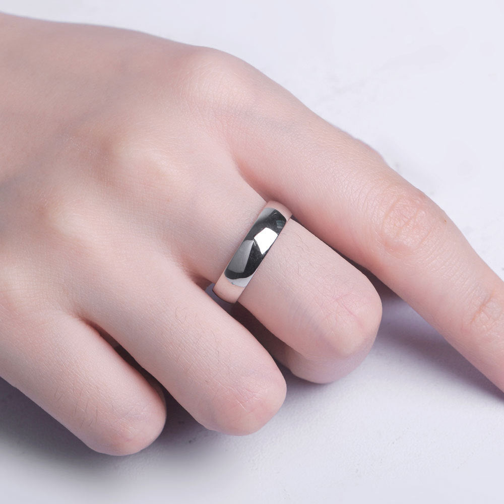 Plain Band Couple Rings Plain Wedding Band Set His and Her Promise Rings
