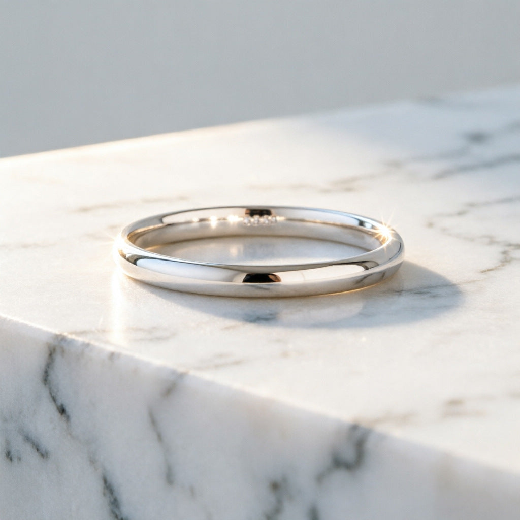 Plain Band Couple Rings Plain Wedding Band Set His and Her Promise Rings