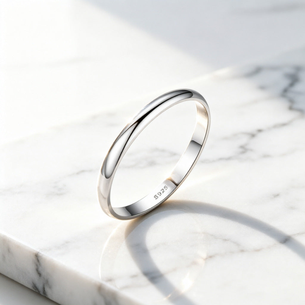 Plain Band Couple Rings Plain Wedding Band Set His and Her Promise Rings