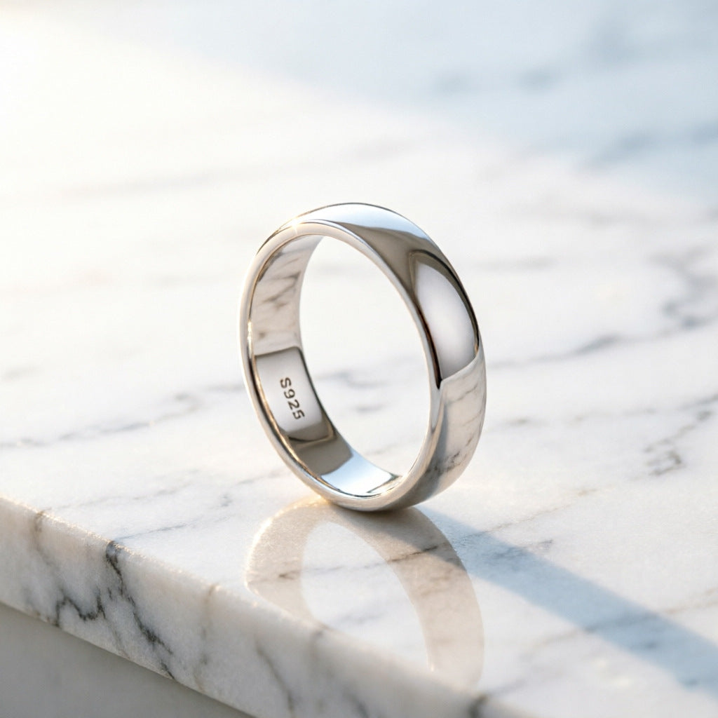 Plain Band Couple Rings Plain Wedding Band Set His and Her Promise Rings