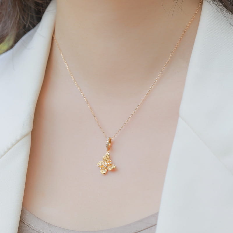 Dainty Brushed Gold Textured Filigree Butterfly Necklace