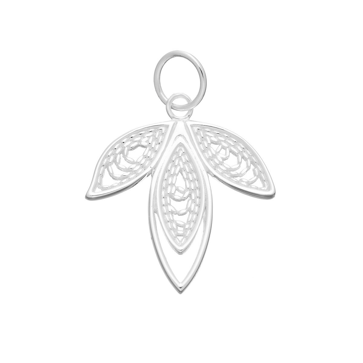 Delicate Sage Leaf Silver Green Aventurine Pendant Botanical Filigree Necklace